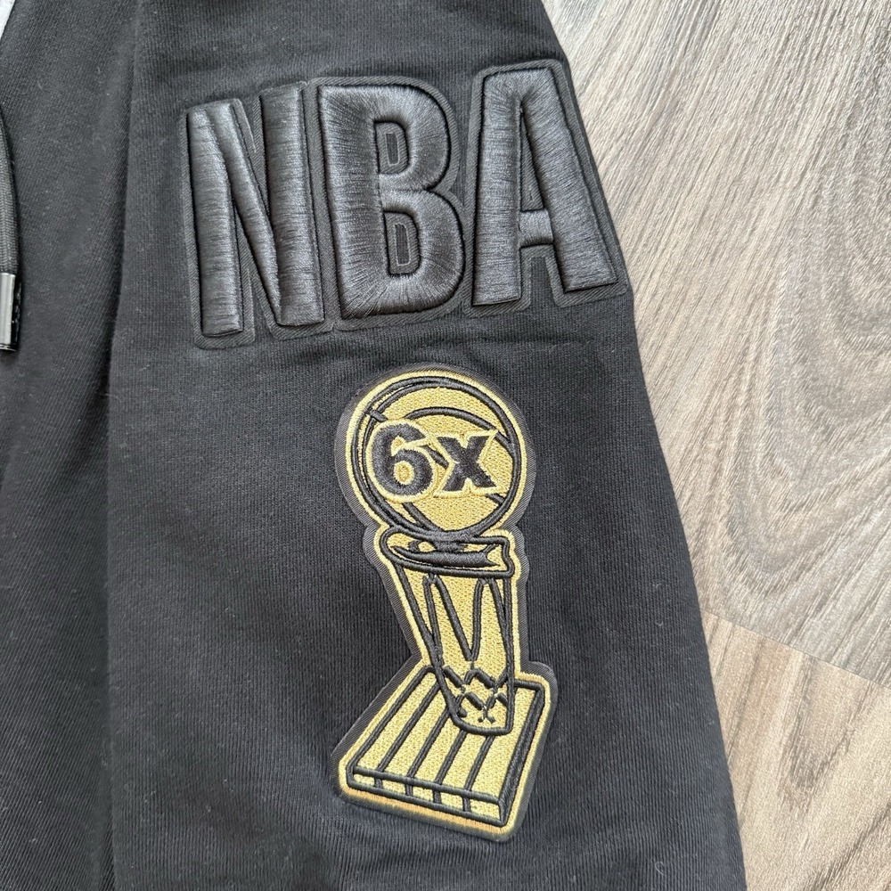 Pro Standard Chicago Bulls 6x Champions Black Mash Up Hoodie 2XL Heavy Thick - Picture 6 of 12